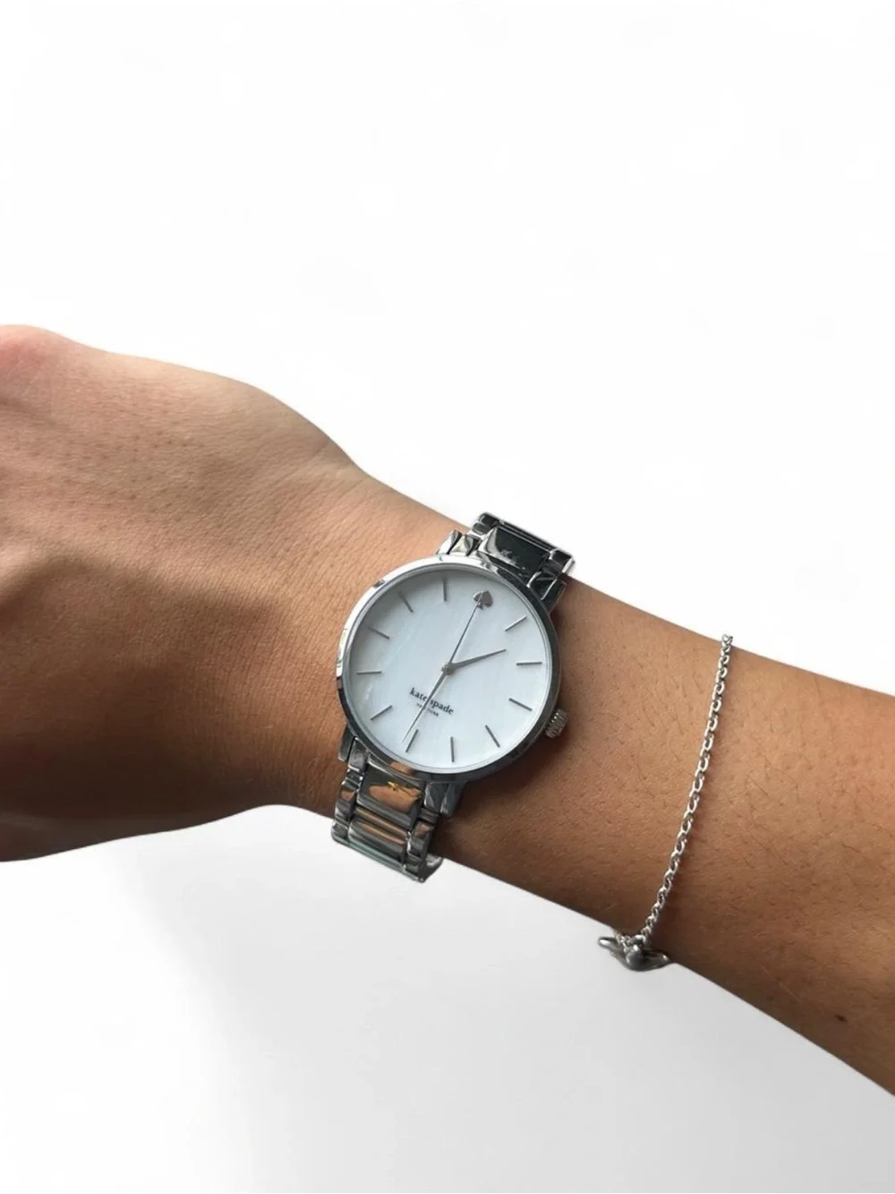 kate spade Silver-Tone Stainless Steel Women’s Watch - White Dial